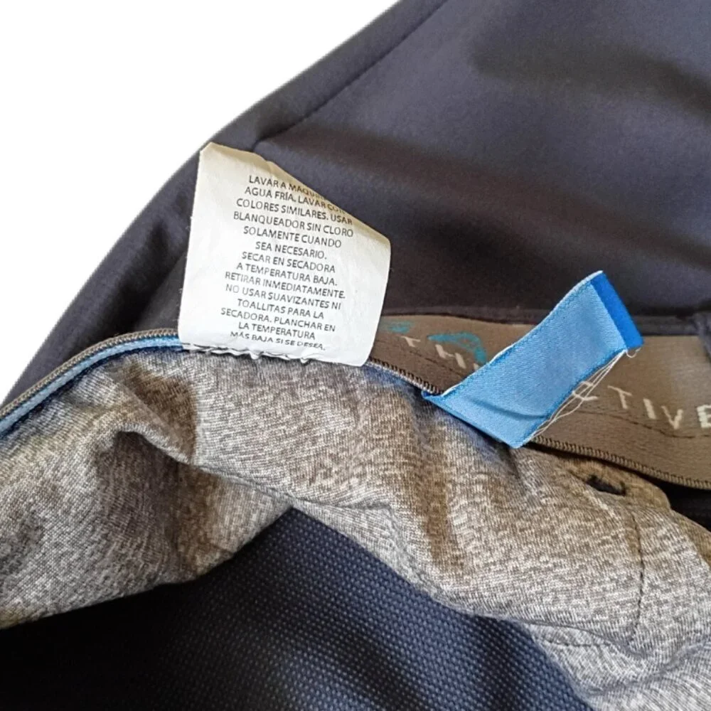 Haggar Cool Right Performance Flex Pants Men's 34x32 Blue Classic Fit Stretch